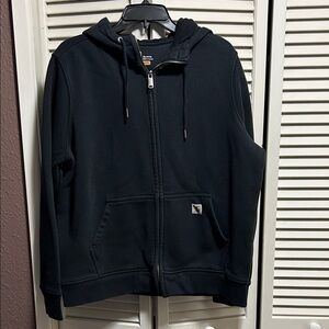 Black Hooded Zip-Up Jacket
